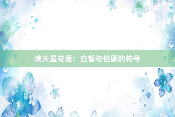 满天星花语：白皙与但愿的符号